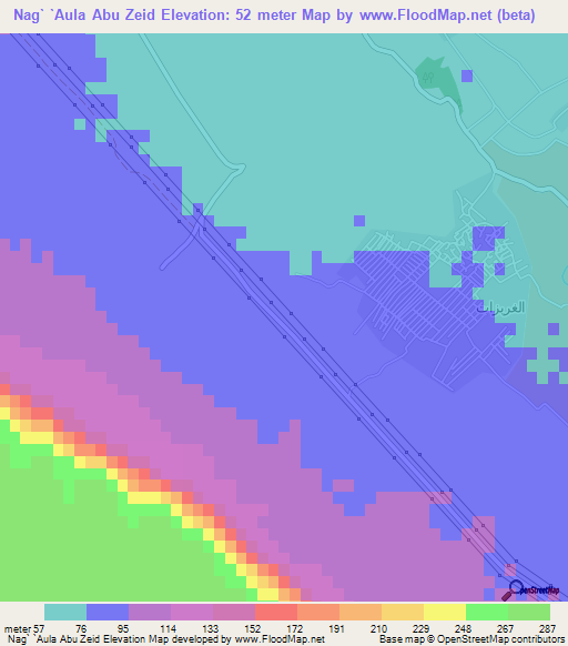 Nag` `Aula Abu Zeid,Egypt Elevation Map