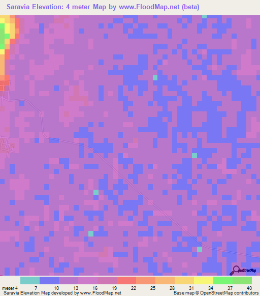 Saravia,Mexico Elevation Map