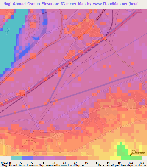 Nag` Ahmad Osman,Egypt Elevation Map