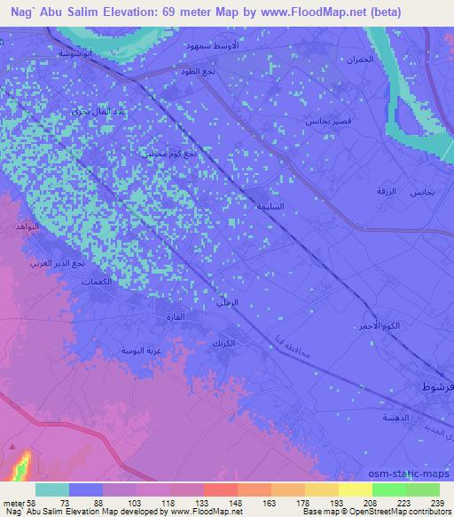 Nag` Abu Salim,Egypt Elevation Map