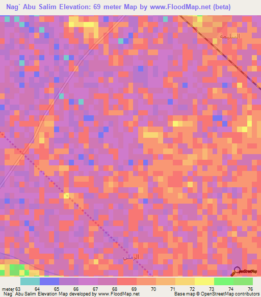 Nag` Abu Salim,Egypt Elevation Map