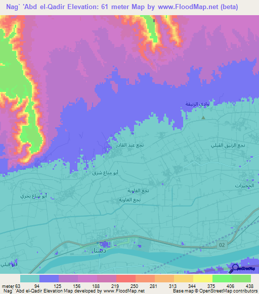 Nag` 'Abd el-Qadir,Egypt Elevation Map