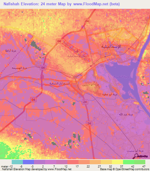 Nafishah,Egypt Elevation Map