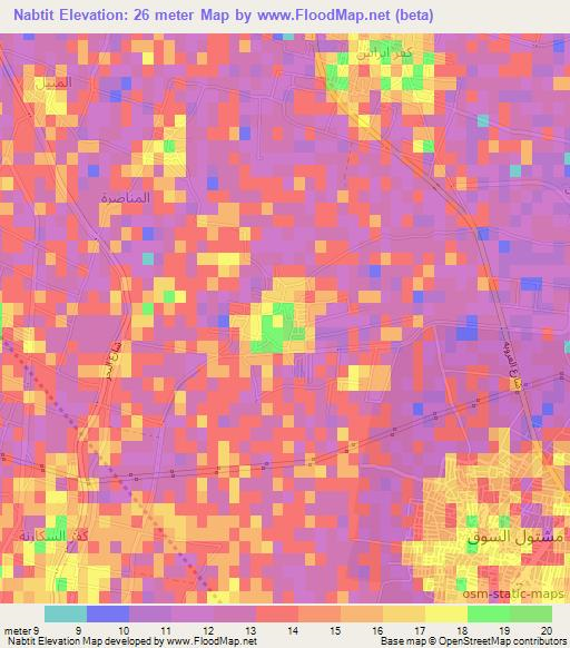 Nabtit,Egypt Elevation Map