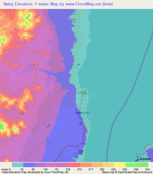 Nabq,Egypt Elevation Map