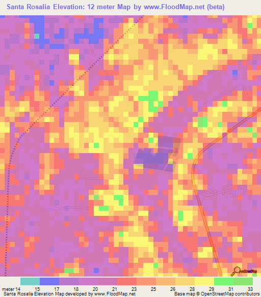 Santa Rosalia,Mexico Elevation Map