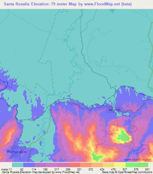 Santa Rosalia,Mexico Elevation Map