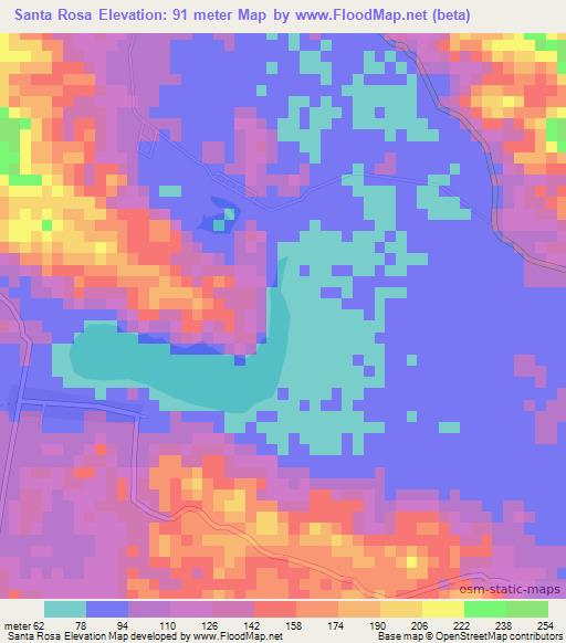 Santa Rosa,Mexico Elevation Map