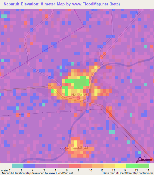 Nabaruh,Egypt Elevation Map