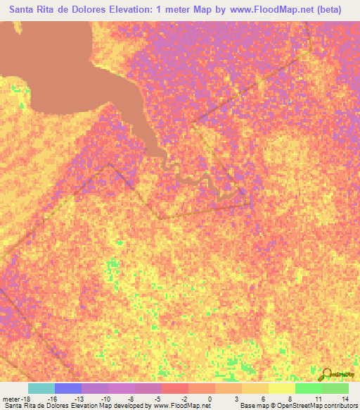 Santa Rita de Dolores,Mexico Elevation Map