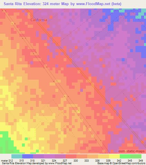 Santa Rita,Mexico Elevation Map