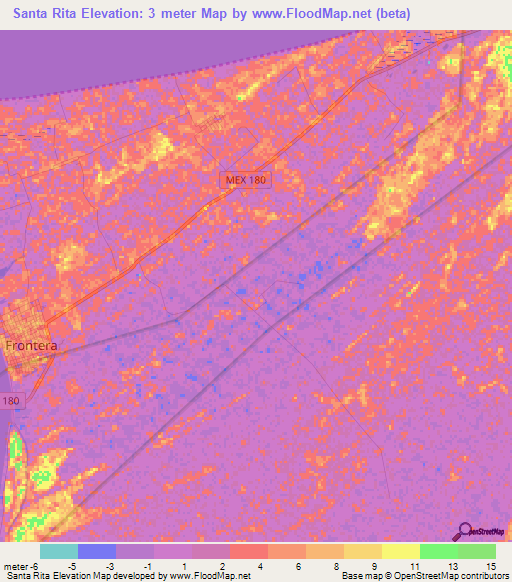 Santa Rita,Mexico Elevation Map