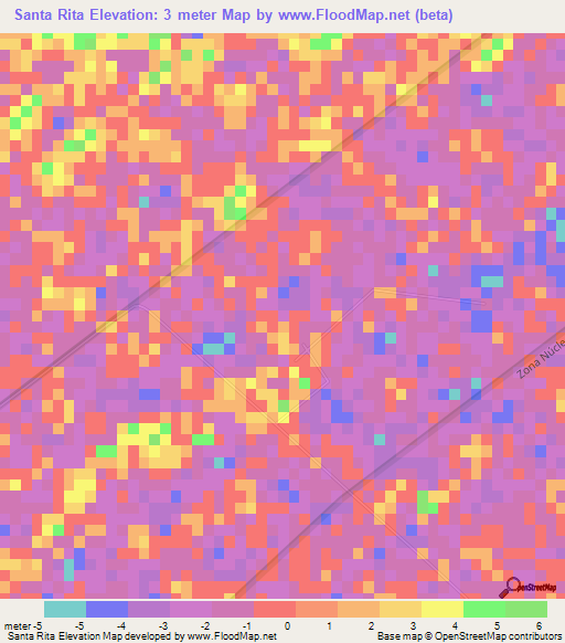 Santa Rita,Mexico Elevation Map