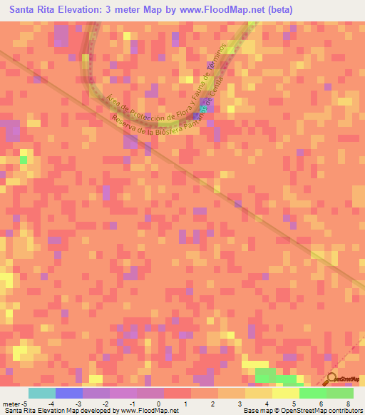 Santa Rita,Mexico Elevation Map