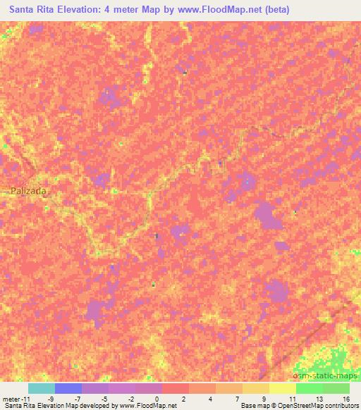 Santa Rita,Mexico Elevation Map