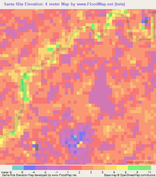 Santa Rita,Mexico Elevation Map