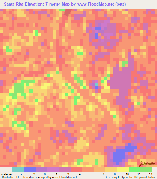 Santa Rita,Mexico Elevation Map