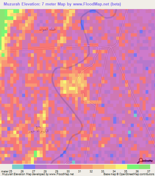 Muzurah,Egypt Elevation Map