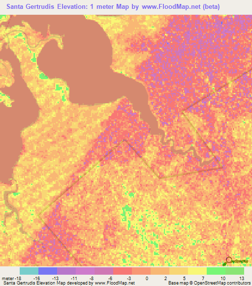 Santa Gertrudis,Mexico Elevation Map