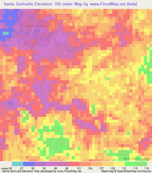 Santa Gertrudis,Mexico Elevation Map