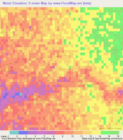 Mutul,Egypt Elevation Map