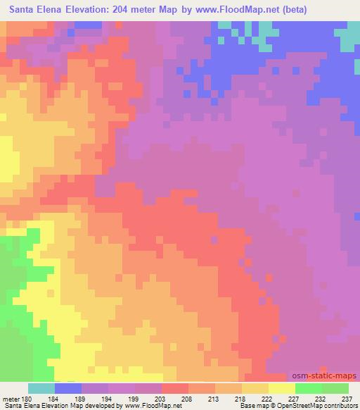 Santa Elena,Mexico Elevation Map