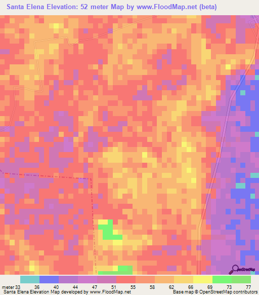 Santa Elena,Mexico Elevation Map