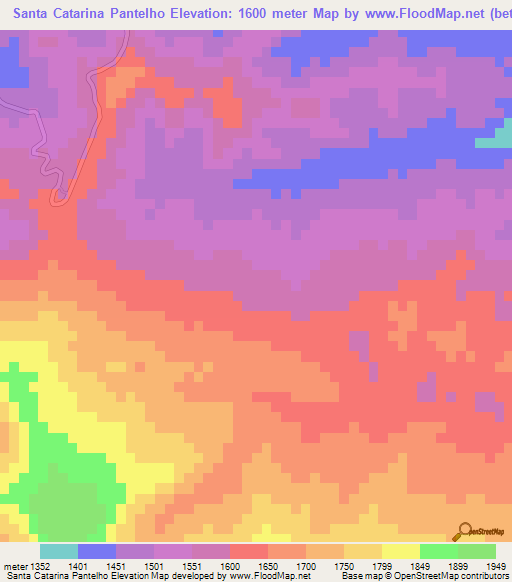 Santa Catarina Pantelho,Mexico Elevation Map