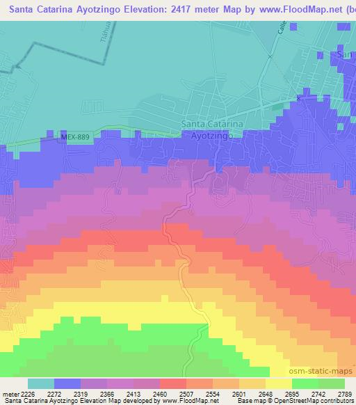 Santa Catarina Ayotzingo,Mexico Elevation Map