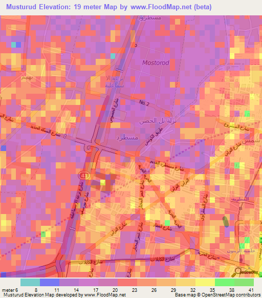 Musturud,Egypt Elevation Map