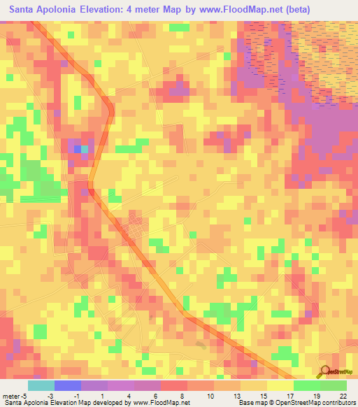 Santa Apolonia,Mexico Elevation Map