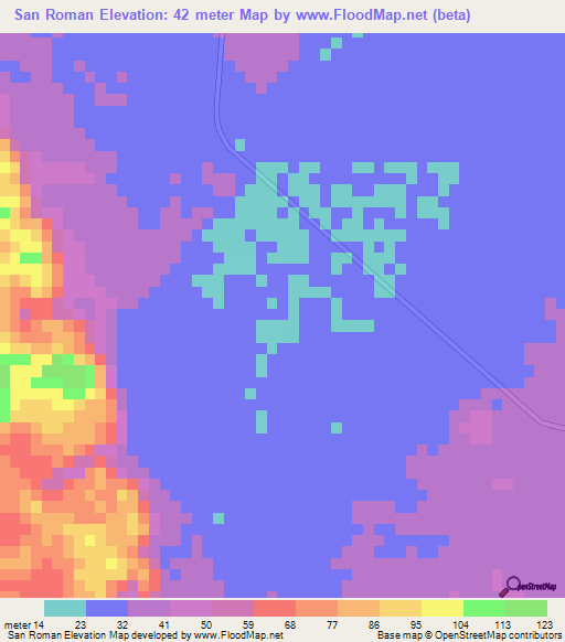 San Roman,Mexico Elevation Map