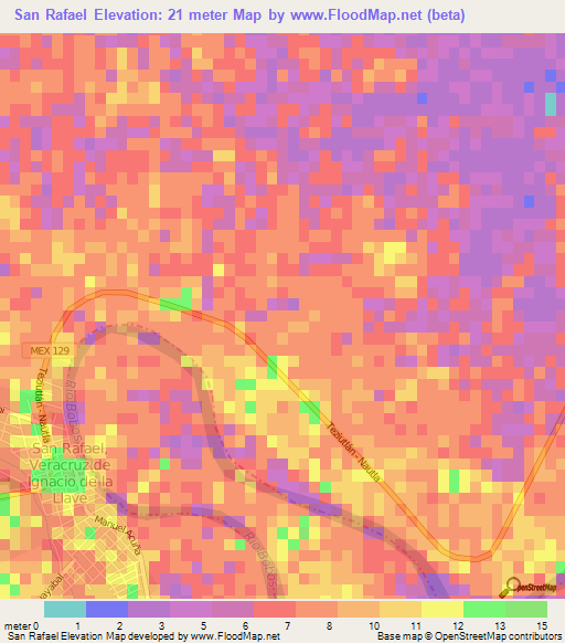 San Rafael,Mexico Elevation Map