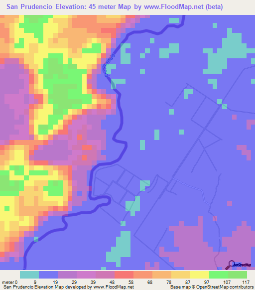 San Prudencio,Mexico Elevation Map