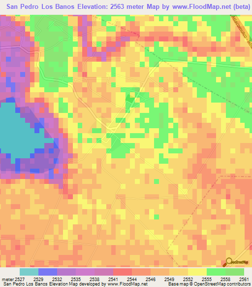 San Pedro Los Banos,Mexico Elevation Map