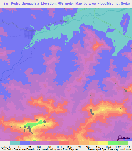 San Pedro Buenavista,Mexico Elevation Map