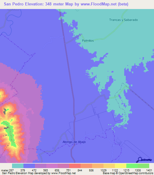 San Pedro,Mexico Elevation Map