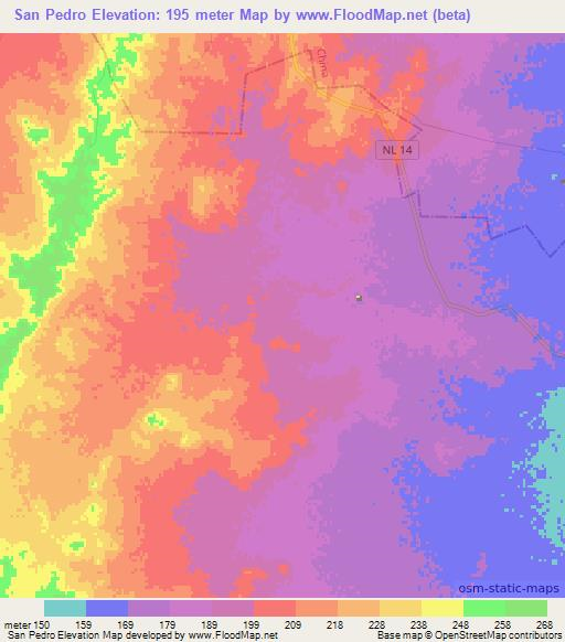 San Pedro,Mexico Elevation Map