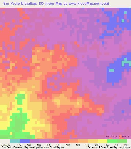 San Pedro,Mexico Elevation Map