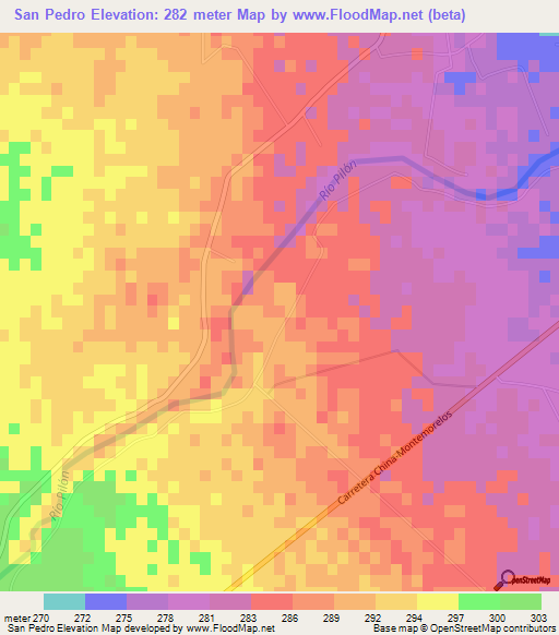 San Pedro,Mexico Elevation Map