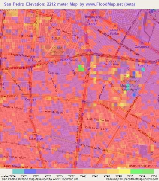 San Pedro,Mexico Elevation Map