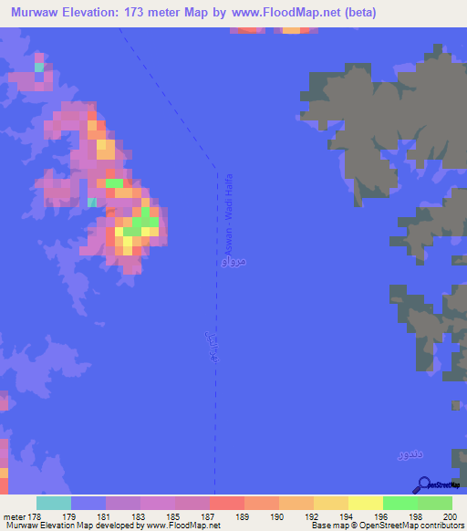 Murwaw,Egypt Elevation Map