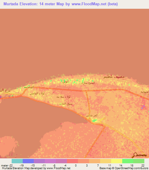 Murtada,Egypt Elevation Map