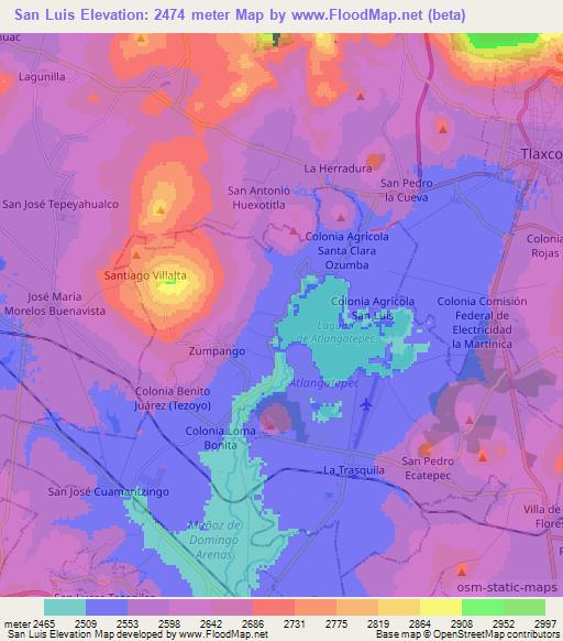 San Luis,Mexico Elevation Map