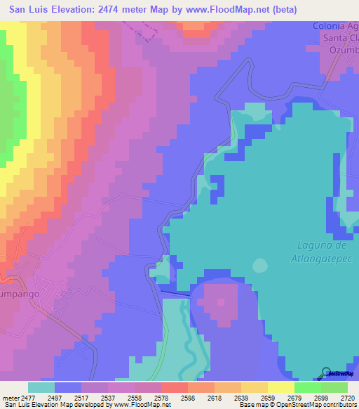 San Luis,Mexico Elevation Map