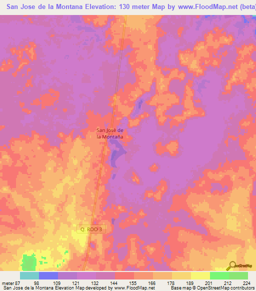 San Jose de la Montana,Mexico Elevation Map