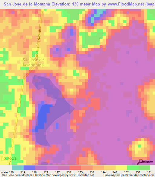 San Jose de la Montana,Mexico Elevation Map