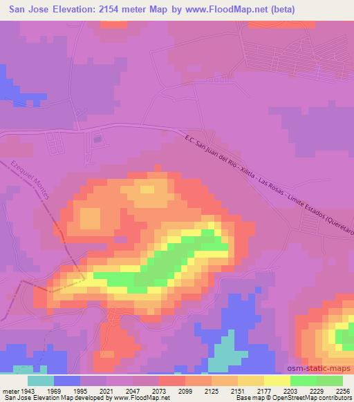 San Jose,Mexico Elevation Map