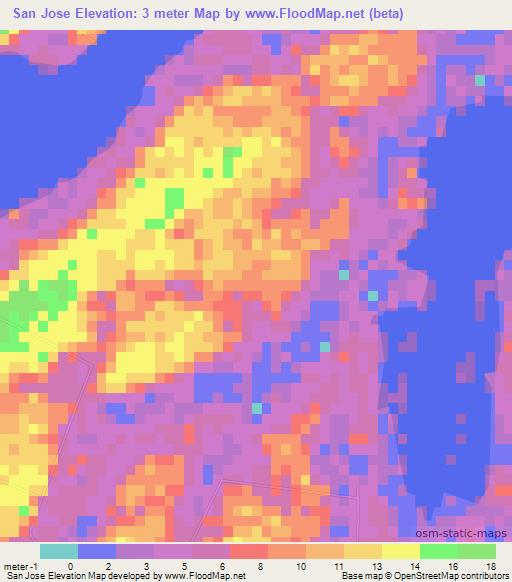 San Jose,Mexico Elevation Map