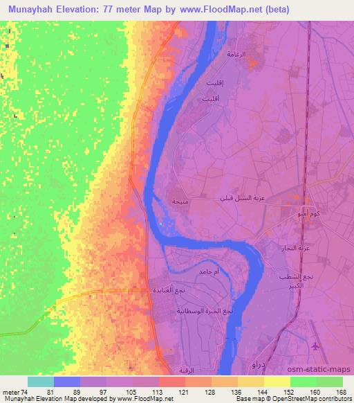 Munayhah,Egypt Elevation Map